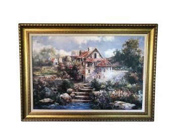 Signed Joseph H. Cottage Landscape Painting - PICKUP SATURDAY ONLY IN WURTSBORO, NY