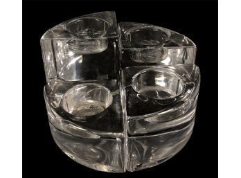 Orrefors Sweden Crystal Puzzle Candle Holders - #S12