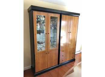 Modern China Cabinet With Lighted Interior - PICKUP SATURDAY ONLY IN WURTSBORO, NY