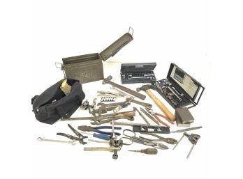 Military Ammo Box & Assorted Tools - #S4-1