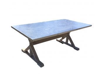 Hammered Metal & Concrete Dining Table By Bernhardt Furniture Co. - #S