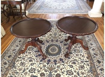 Tilt Top Chippendale Style Claw Foot Side Tables - LR