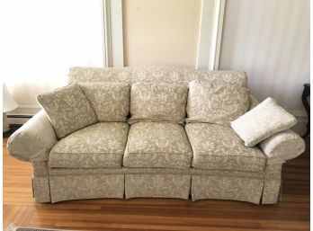 Ivory Damask Three Cushion Couch - LR