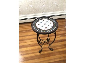 Wrought Iron Mosaic Tile Plant Stand - HW