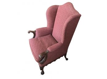Queen Anne Clawfoot Wingback Chair - D
