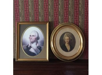 George Washington & Queen Charlotte Wife Of George III Framed Prints - DR
