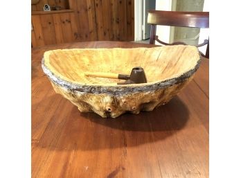 Carved Wood Bowl & Nut Crackers - BSMT