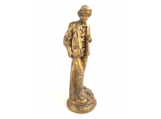 Gilded Sans-Famille Chalkware Statue - #BS