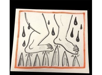 Keith Haring AGAINST ALL ODDS 1990 Lithograph W/ COA - #D