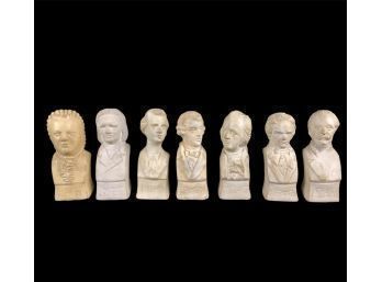 Vintage Miniature Chalkware Music Composer Busts By Herco - #S6-3