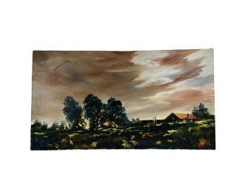 Signed Joseph Splendora Country Landscape Oil On Canvas Painting - #AR1