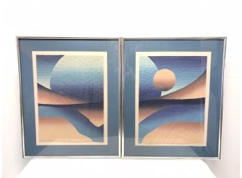 Eclipse I & II Signed & Numbered Abstract Lithographs - #AR2