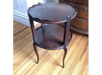 Antique 2-Tier Round Side Table - #RR1