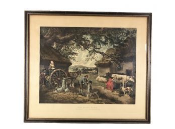 Framed G. Morland Print, THE DAIRY FARM, Published 1788 By J.R. Smith - #W1