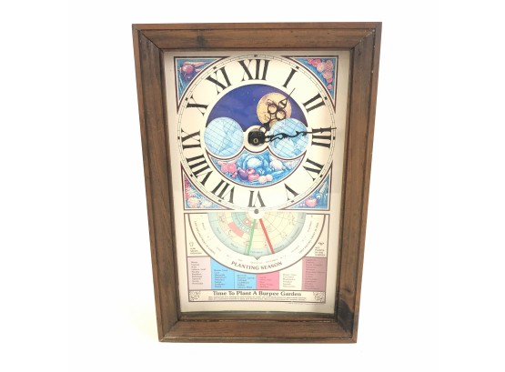 1984 W. Atlee Burpee Almanac Mantle Clock, WORKS - #S65