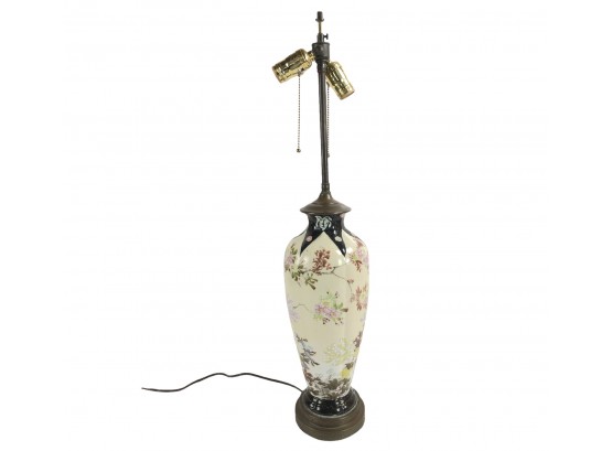 Japanese Hand Painted Bronze Lamp, WORKS - #RR2