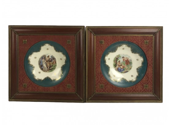 Framed Royal Heidelberg Winterling Plates, Made In Germany - #AR2 (Orange)