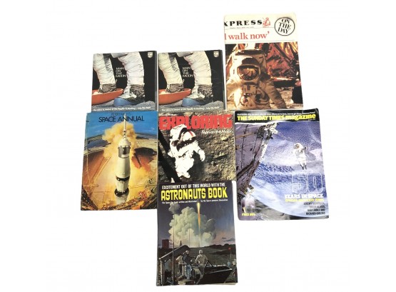 1960s Space Exploration Books (one Autographed) & Historical Stories On Vinyl - #S2-2