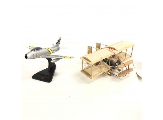 Rosso's Wright Brothers Battery Operated Plane & Military North American F-86 Model Plane - #BS