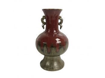 Flambe Glaze Pottery Vase - #BS (Pink)