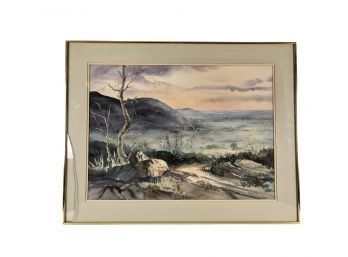 Signed Babette Roy Landscape Watercolor Painting, VIEW FROM MT. PETER - #AR2 (378-11)