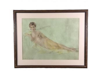 Listed Artist Walter Brough Female Nude Art Print, Signed In Plate - #AR2