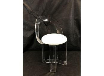 Mid-Century Modern Karmel Plastics Lucite Chair With Cream Color Cushion - #LR2-F