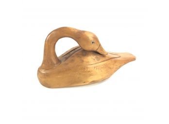 Carved Wood Swan Decoy, Made In Canada - #S1-3