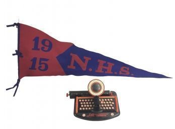 Junior Dial Typewriter By Marx Toys & N.H.S. Flag - #S6-4