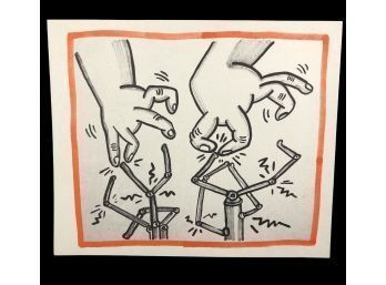 Keith Haring AGAINST ALL ODDS 1990 Lithograph W/ COA - #C