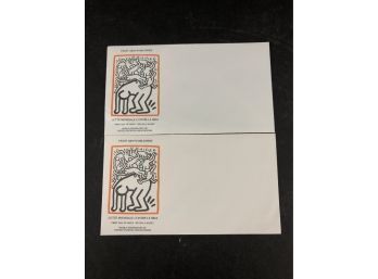Keith Haring 1990 FIGHT AIDS WORLDWIDE First Day Of Issue Envelopes - #D