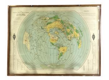 1967 The American Radio Relay League Amateur Radio Map Of The World - #W1