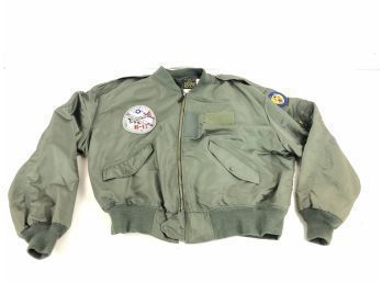 USAF Light Flying Jacket, Embroidered With B-17 Plane & FAA Aviation Foundation Patch - #S8-5
