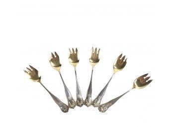 Sterling Silver Dessert Forks, Set Of 6 - #B-1 (212-323)