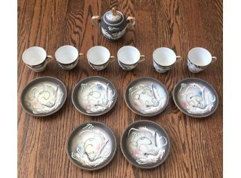 Hand Painted Betson Dragon 13-Piece Tea Set, Made In Japan (No Teapot) - #S5-1