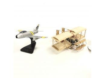 Rosso's Wright Brothers Battery Operated Plane & Military North American F-86 Model Plane - #BS