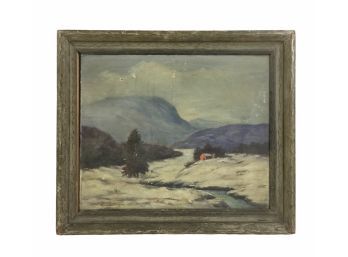 1936 Winter Landscape Oil On Canvas, Signed Clodualdo P. Carpie - #AR2