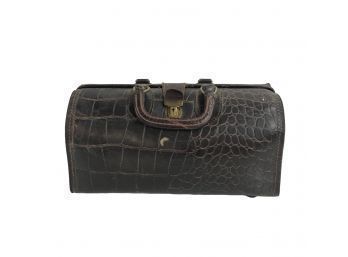 Vintage Alligator Skin Leather Medical Bag With Contents - #S4-2 (Pink)