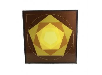 Large Brown & Yellow Abstract Optic Art - #W2