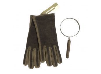 Brand New Genuine Leather Perry Ellis Gloves & Magnifying Glass - #B-2
