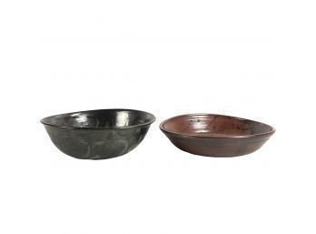 Glazed Ceramic Studio Pottery Bowls, Signed - #BS (Pink)