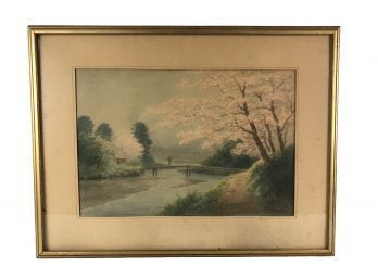 Landscape Watercolor Painting, Signed Goto - #W2 (349-32)