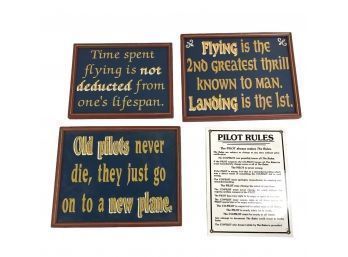 Collection Of Pilot Hangar Signs - #S10-2