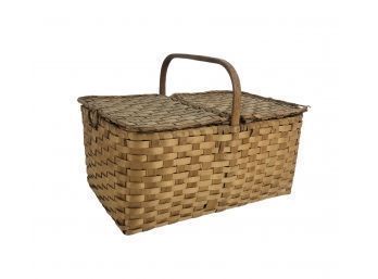Vintage Woven Picnic Basket - #S6-5 (Red 212)
