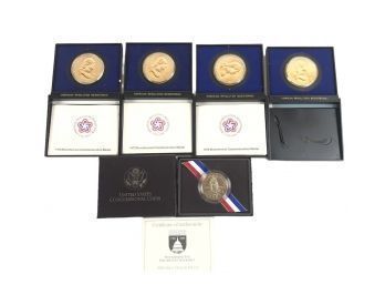 1989 Bicentennial Half Dollar Proof & 1972 Commemorative Bicentennial Medals - #B-3