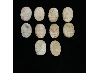 Collection Of White Quartz Scarab Beetles - #B-3