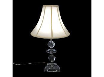 1950s Hand Cut Lead Crystal Table Lamp, WORKS - #RR2