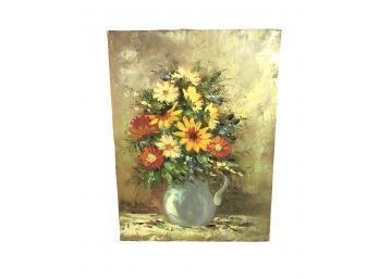 Signed N. Lewis Floral Still Life Oil On Canvas - #S8-3