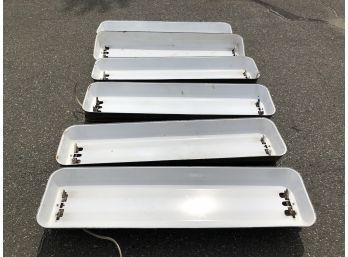 Mid-Century Industrial Fluorescent Ceiling Lights, Set Of 6 - Office