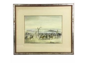 Battlefield Watercolor Painting, Signed - #AR2